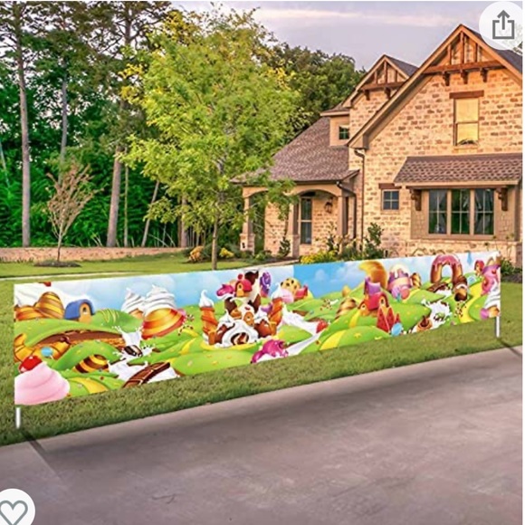 Cartoon Candy Castle Yard Banner Outdoor & Indoor - Picture 5 of 6